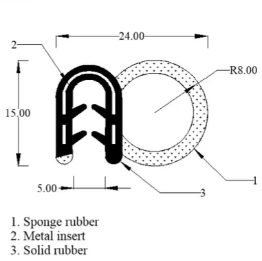 Side Door Seal - Small (Per Metre)